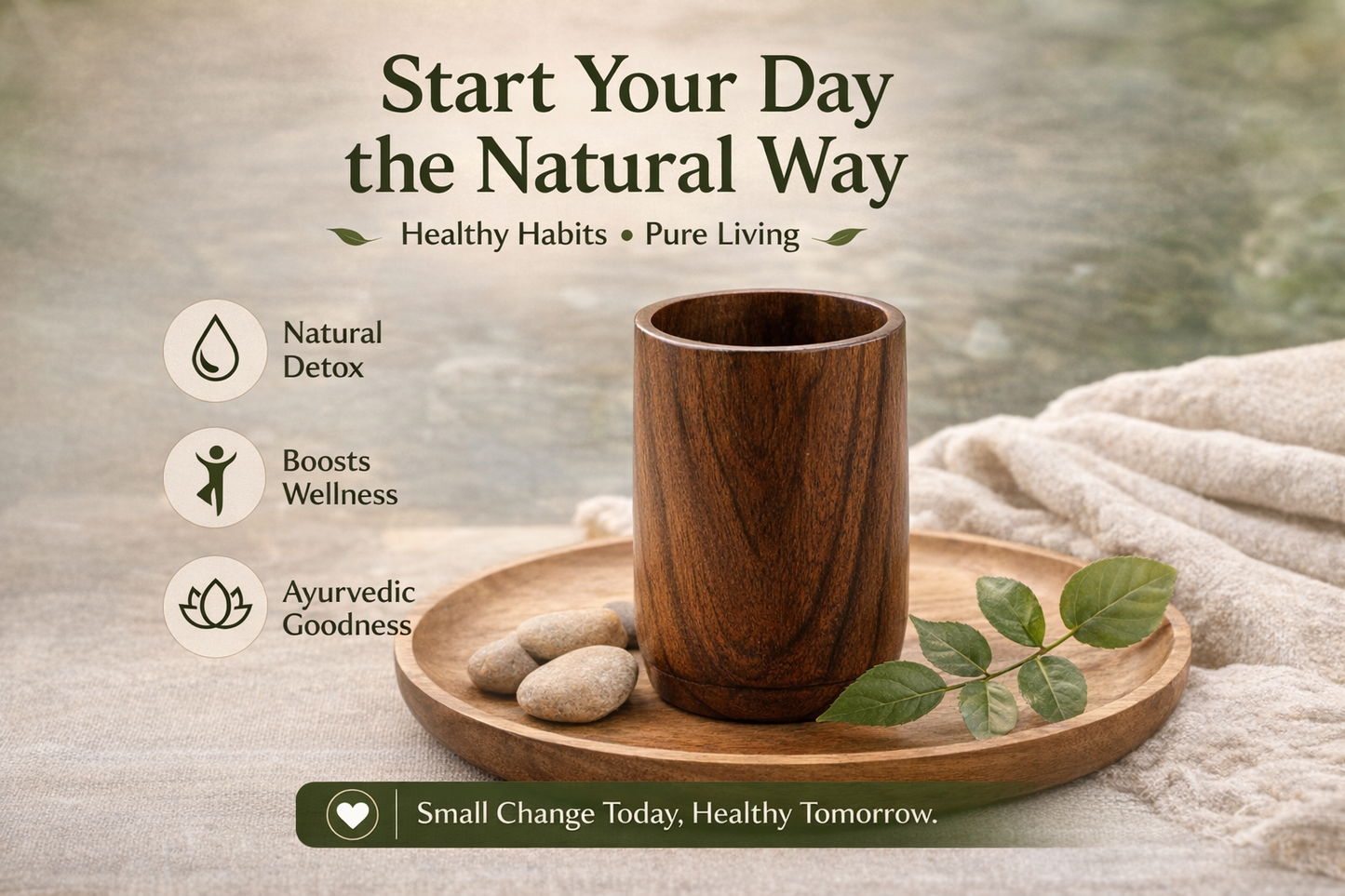 Pure Vijaysar Wood Tumbler | Ayurvedic Herbal Drink Cup for Natural Detox
