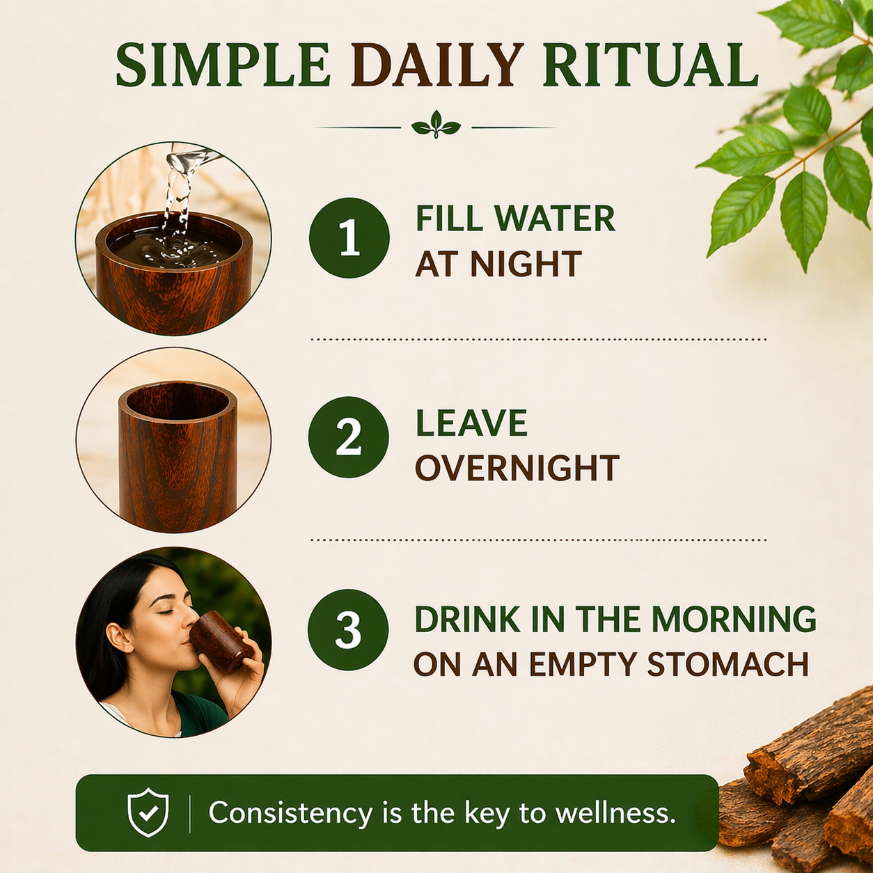 Pure Vijaysar Wood Tumbler | Ayurvedic Herbal Drink Cup for Natural Detox